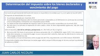 Aspectos prácticos del Impuesto sobre los bienes personales JUAN CARLOS NICOLINI CAAT Agosto 202 [upl. by Hobart576]