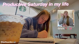 PRODUCTIVE saturday in my life VLOG  grwm starbucks amp more [upl. by Ariana139]