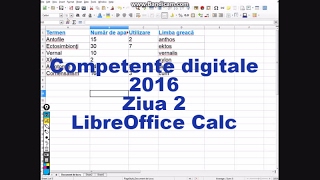 Competente digitale 2016  Ziua 2  Subiectul IV  LibreOffice Calc [upl. by Keil]