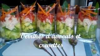 Recette facile n°2 Verrines à lavocat et aux crevettes [upl. by Nottap]