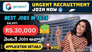 Genpact Jobs For Freshers 2024 Apply Process  URGENT RECRUITMENT IN HYDERABD jobstelugu247🔥 [upl. by Annawahs87]