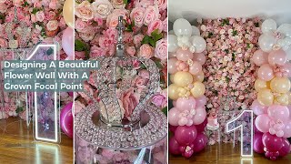 Designing A Beautiful Flower Wall With A Crown Focal Point  DIY  Tableclothsfactorycom [upl. by Kacie]