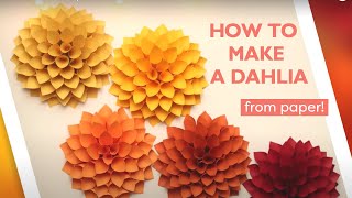 Learn How to Make Paper Flowers  DIY Giant Paper Dahlia [upl. by Esteban]