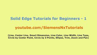 Solid Edge Tutorials for Beginners  1  Solid Edge Sketch Tutorial  Solid Edge Getting Started [upl. by Yawnoc403]