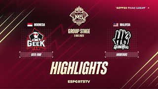 Geek Fam vs HomeBois HIGHLIGHTS M5 World Championship Group Stage  GEEK vs HB [upl. by Ocinom]