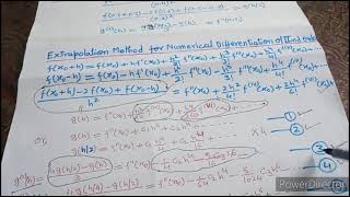 Extrapolation Method for Numerical Differentiation of Second Order  Hindi Version [upl. by Ruthi179]