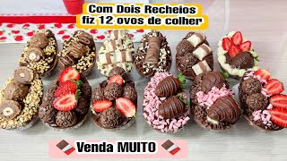 4 Sabores que vende MUITO na PÁSCOA com APENAS 2 RECHEIOS  RENDEU 12 OVOS de COLHER [upl. by Abixah714]