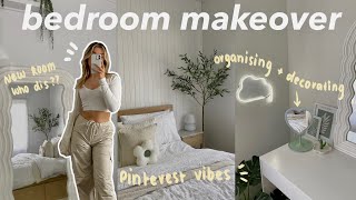 EXTREME bedroom makeover pinterest inspired aesthetic  new furniture amp decor [upl. by Ajnos]