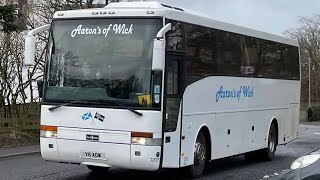 Aarons of Wick SN04 NHX amp Y6 AOW pass Thurso railway station after completing school runs [upl. by Samala]