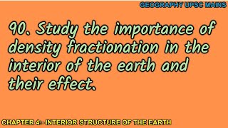 490 Density Fractionation in Earths Interior  Importance and Effects [upl. by Idell]