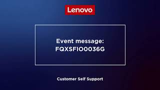 Event message FQXSFIO0036G [upl. by Ezalb184]