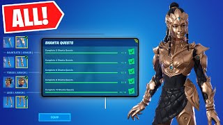 How to Unlock All Shanta Edit Styles Complete Shanta Quests  Fortnite All Gem Fragments Locations [upl. by Enyehc]