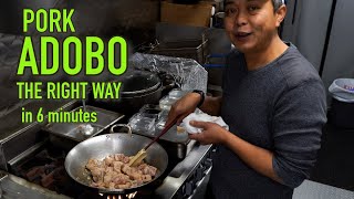 PORK ADOBO THE RIGHT WAY in 6 MINUTES [upl. by Hime]