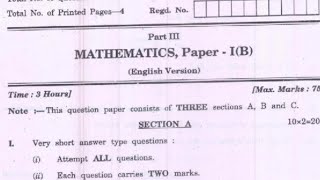 Ts ఇంటర్ Maths 1B💯 Public Paper 2024⭐  Ts inter Maths public paper 2024 💯 [upl. by Ahsyak]