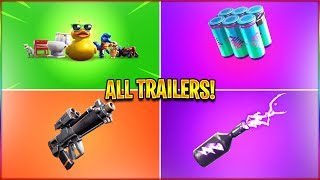 ALL Season 9 Fortnite Trailers Prop Hunt Chug Splash Proximity Grenade Launcher in HD [upl. by Timoteo797]