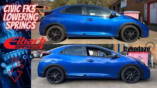 Honda Civic fk3 16 Sport Idtec Eibach lowering springs [upl. by Anitserp729]