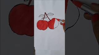 सेव का चित्र बनाना सीखें  Apple 🍎 ka chitr kaise banaye drawing apple [upl. by Ekralc265]