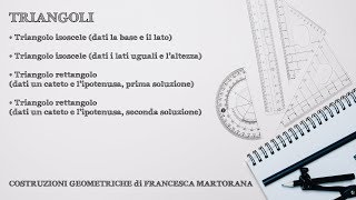 Disegno  Costruzioni geometriche di TRIANGOLI [upl. by Mcnamara919]