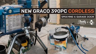 New Graco 390PC Cordless  HOW TO Spray Garage Doors ft Painting by Josh [upl. by Karilynn]