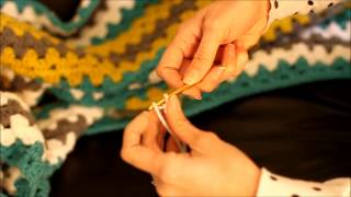 Granny Stitch Crochet Afghan Blanket Tutorial [upl. by Nnawtna]