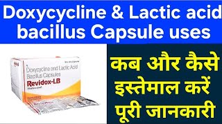 RevidoxLB Capsule  doxycycline and Lactic acid bacillus capsule uses Dosage benefits in Hindi [upl. by Rammaj]