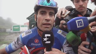 MIKEL LANDA ENTREVISTA EN META ETAPA 16 LAGOS DE COVADONGA VUELTA ESPAÑA 2024 [upl. by Jaala]