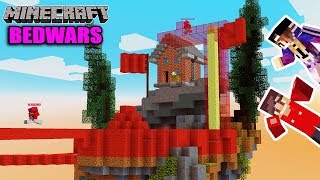 Minecraft KAAN  NINA SPIELEN BEDWARS GEGEN PROS BURG  AUSSICHTSTURM Bed Wars Deutsch [upl. by Adnwahs620]