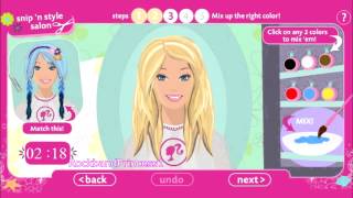 Barbie Online Games Barbie Snip N Style Salon Makeover Game [upl. by Devad]