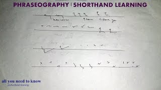 Shorthand Phraseography  Shorthand Learning [upl. by Dachia]