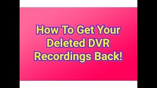 How To Recover Deleted DVR Recordings On Dish [upl. by Kragh]