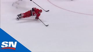 Micheal Ferland Makes Great Pass While Falling To Set Up Teravainen Goal [upl. by Avivah548]