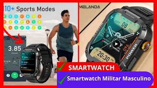 Smartwatch Militar Masculino MELANDA Relógio Inteligente À Prova D Água Review [upl. by Rodolph]