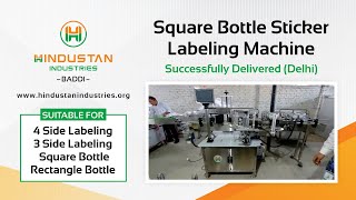 Square Bottle Sticker Labeling Machine [upl. by Aerised]