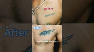 Cover Up wings Tattoo On Chest Before and After trending shorts coveruptattoo vatattoostudio [upl. by Dibrin]