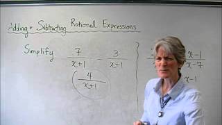 Add and subtract rational expressions algebrawmv [upl. by Aneahs]