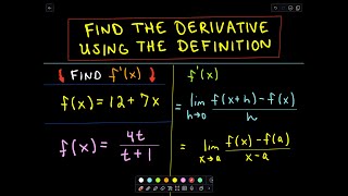 ❖ Finding a Derivative Using the Definition of a Derivative ❖ [upl. by Niddala373]