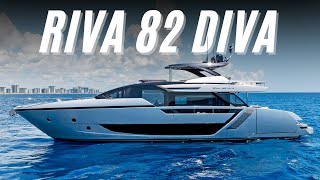 The Riva 82 Diva  The flybridge with endless outdoor space [upl. by Ainez]