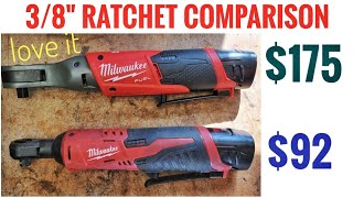 Milwaukee M12 Fuel 38quot Cordless Ratchet Comparison 2457 VS 2557 [upl. by Koch]