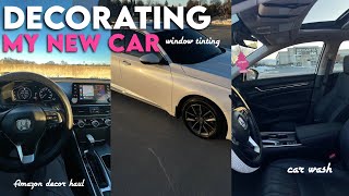 vlog I BOUGHT MY FIRST CAR 2022 Honda Accord EXL  car tour  DECORATE my new car with meᥫ᭡ [upl. by Zerep]