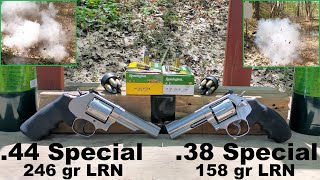 🎆A Very Special Ballistic Test🎆 Old School 44 Special VS 38 Special Lead Round Nose [upl. by Sedinoel]