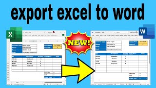 export excel to word  transfer data from excel to word [upl. by Eilatan547]