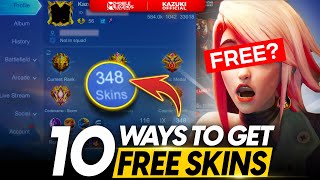 10 FREE WAYS TO GET SKINS IN MOBILE LEGENDS [upl. by Yebba]