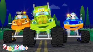 Wheels On The Monster Truck  Day amp Night Versions  GiggleBellies Monster Trucks [upl. by Haroun379]