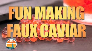 Spherification  Fun Making Faux Caviar Using Sodium Alginate and Molecular Gastronomy [upl. by Ahtekal]