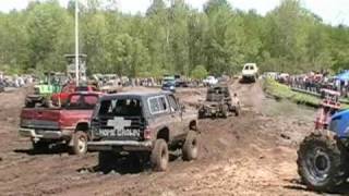 11 4x4 Truck Tips Over In MUD Bog and Grog Spring 2009 Good Times 4x4 [upl. by Ulda]