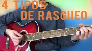 APRENDER 4 TIPOS DE RASGUEOS EN GUITARRA [upl. by Ellemaj999]