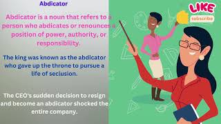 Abdicate meaning with example [upl. by Ennaear]