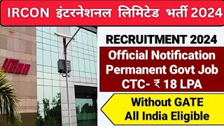 IRCON International Ltd Finance Recruitment 2024  CA Inter CMA Inter M Com Jobs  PSU Jobs [upl. by Klayman]