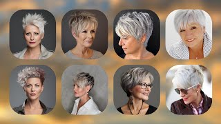 ELEGANT SHORT HAIRCUT FOR WOMEN OVER 50  PIXIE HAIRCUT [upl. by Bihas]