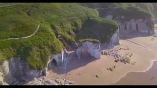 The North Coast  White Rocks Beach Portrush DJI Northern Ireland 4k [upl. by Aztiray]